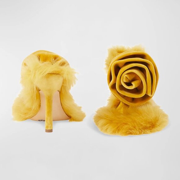 Burberry Rose Shearling Mule Sandals - Picture 5 of 5